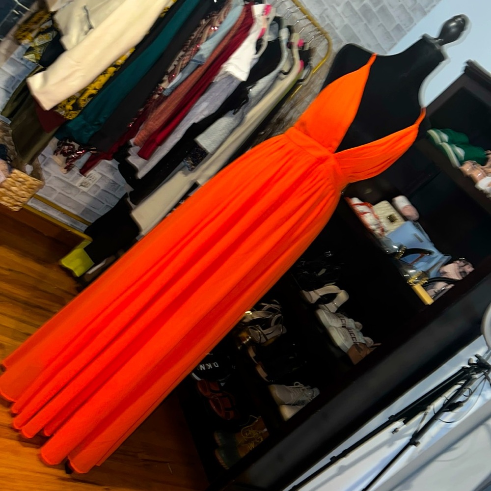 Elegant Orange Maxi Dress